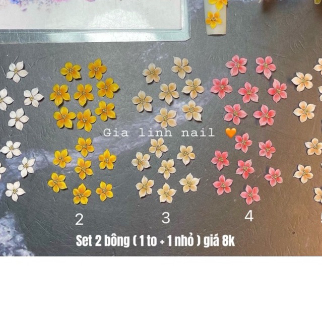 Hoa bột nail cúc nhỏ ( set 2 bông - 10 bông)