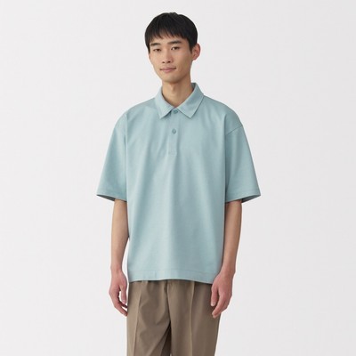 Áo Polo Dáng Rộng Vải Cool Touch Tay Lửng MUJI