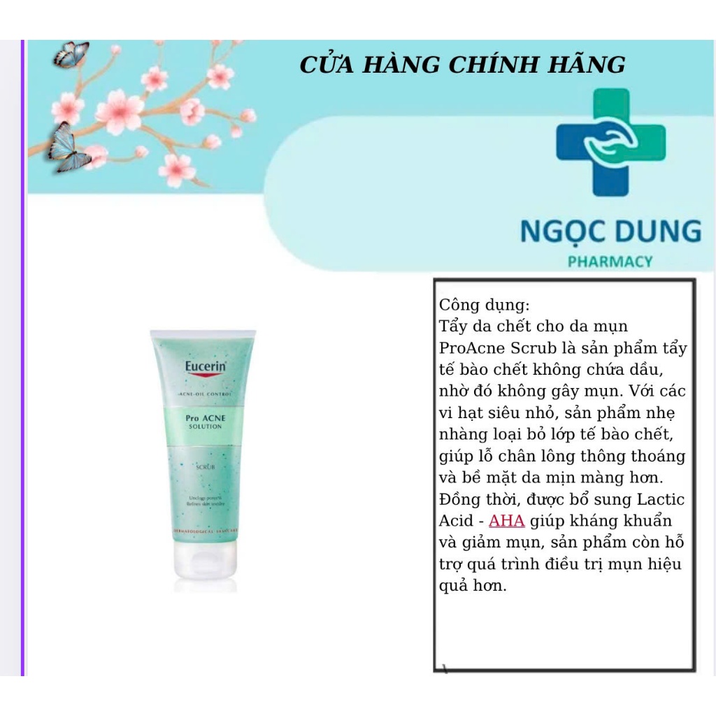 Gel tẩy tế bào chết Eucerin Acne-Oil Control Pro Acne Solution Scrub dành cho da mụn (100ml)