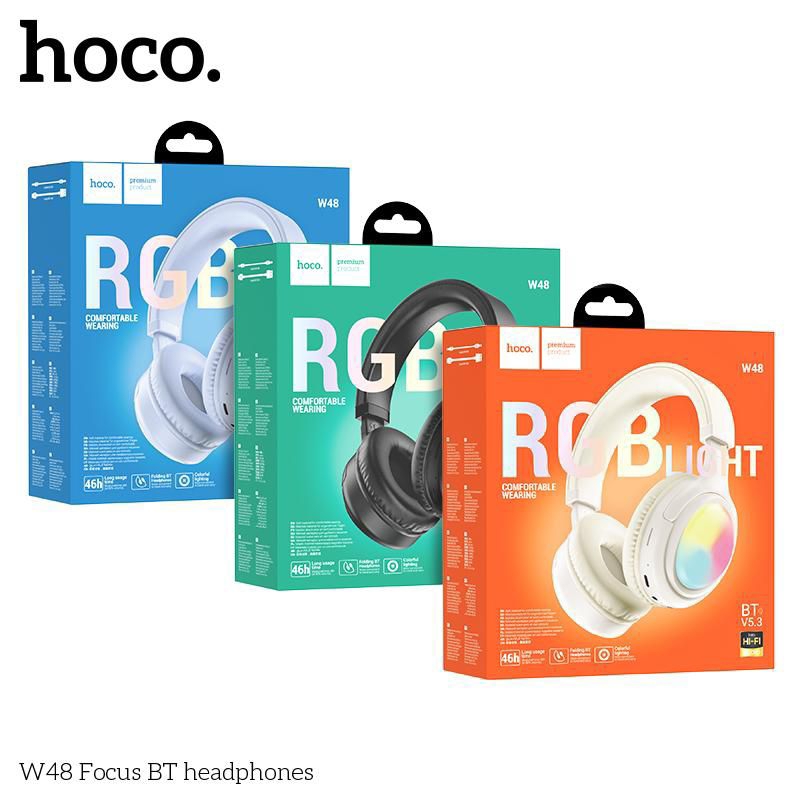 tai nghe Bluetooth Hoco W48 dung lượng bin 400mah hỗ trợ thẻ TF, AUX Bluetooth 5.3