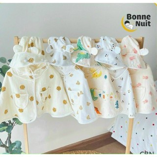 Áo Choàng Chống Nắng Đa Năng Cho Bé Vải Xô Muslin Có Kính Chống Bụi, Thoáng Mát, Cúc Bấm Tháo Rời Size 3-14kg