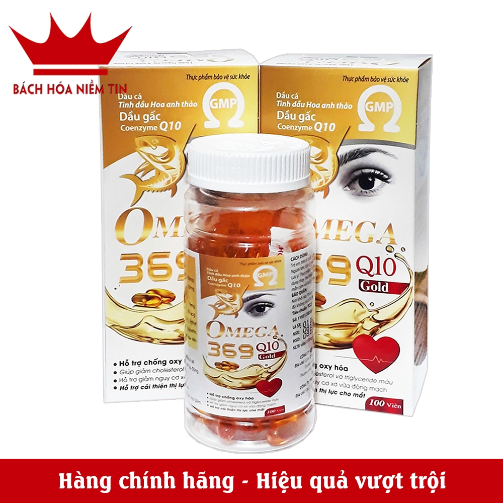 Viên dầu gấc đỏ Omega 369  dầu cá tự nhiên giúp bổ não, giảm khô mắt, mỏi mắt, tăng cường thị lực hộp 100 viên