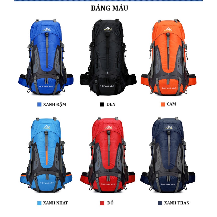 Balo kích thước lớn đi leo núi, treking dung tích 65lit, balo du lịch