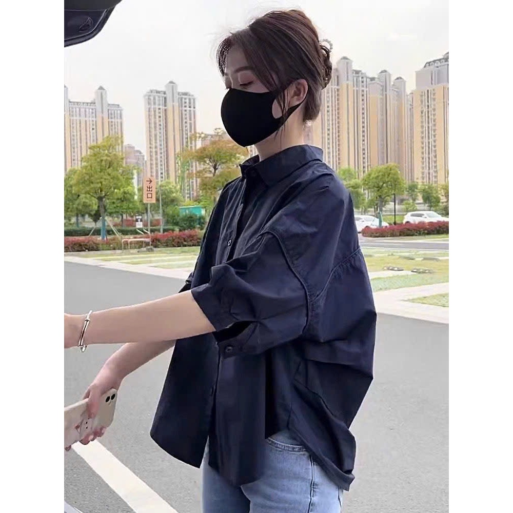 Áo sơ mi nữ dáng rộng phong cách Hàn Quốc tối giản basic form chuẩn GOLALA SP282 | BigBuy360 - bigbuy360.vn