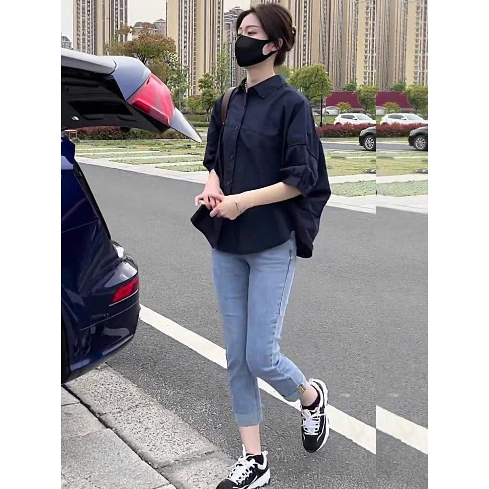 Áo sơ mi nữ dáng rộng phong cách Hàn Quốc tối giản basic form chuẩn GOLALA SP282 | BigBuy360 - bigbuy360.vn