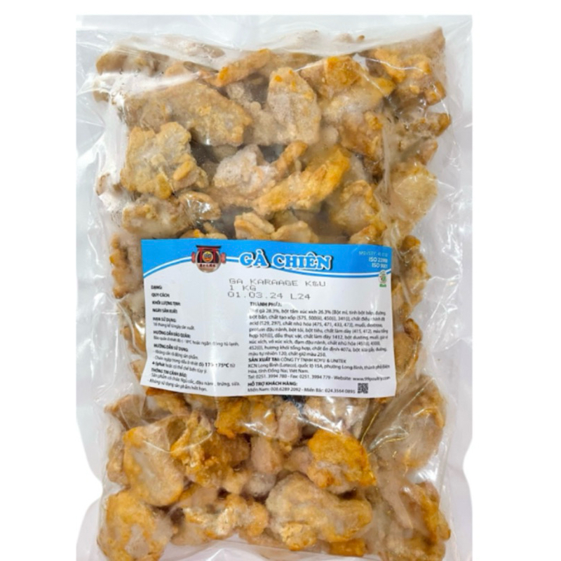 DA GÀ ĐEN (THỊT VÀ DA) KARAAGE K&U GÓI 1KG