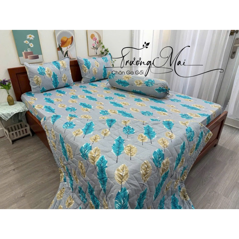 Bộ chăn ga gối 100% coton Thắng Lợi 5 món