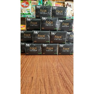 THÙNG 18 GÓI GIẤY ĂN FACE ĐEN KHÔNG MÙI.( GÓI 130 TỜ × 3 LỚP ) THAY ĐỔI LOGO MỚI.