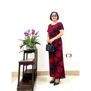 Bộ Đồ Tay cộc quần dài vải cát Lụa hàn châu