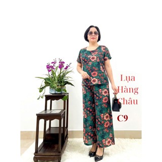 Bộ Đồ Tay cộc quần dài vải cát Lụa hàn châu