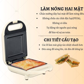 [BH 5 năm] Aimi Máy Nướng Bánh Mì, Máy Nướng Bánh đa Năng Làm đồ ăn Sáng Tiện Lợi 520W