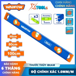 Thước thủy IBeam 60cm-100cm WADFOW độ dày nhôm: 1.6mm Độ chính xác: 1.0mm/m Ba lọ: 90 °,180°,45°