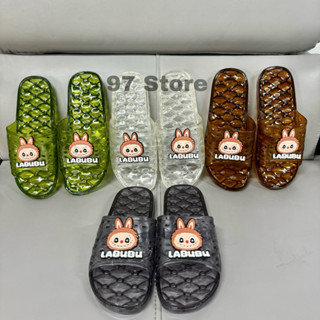 Dép vip LABUBU đi trong nhà tắm, nhà vệ sinh có lỗ chống trượt, dép nhựa mang trong nhà, dép vip trong suốt labubu cute