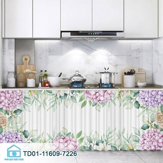  Rèm dán tủ bếp tủ đựng quần áo chống bụi trang trí hoa văn đẹp vải dày mịn dễ giặt. 