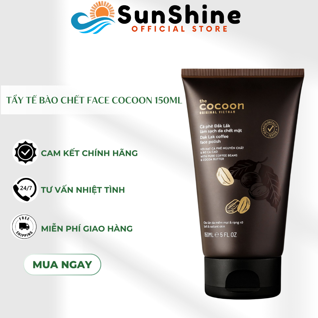 Tẩy Da Chết Mặt Cà Phê Đắk Lắk Cocoon Cho Làn Da Mềm Mại & Rạng Rỡ 150ml