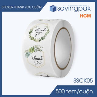  SSCK05 - D2.5 cm - 1 Cuộn 500 sticker thank you tròn nhãn dán thank you tem dán cảm ơn -S.MSCK05 