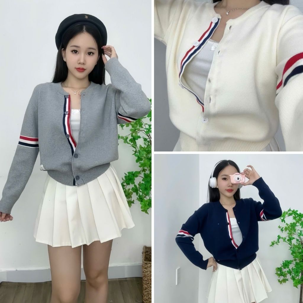 (Hàng QC) Áo Khoác Len Bomber Phối Tay Kẻ Sọc 3 Màu Chất Len Mềm Mịn, Labibi | BigBuy360 - bigbuy360.vn