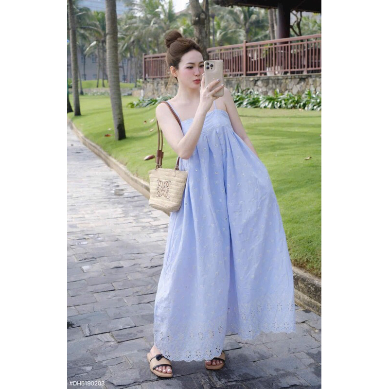 ĐẦM MAXI 2S HOẠ TIẾT THỔ CẨM