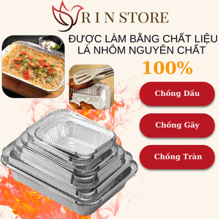Khay Giấy Bạc Lót Nồi Chiên Lò Nướng Combo 100 Khuôn Giấy Bạc Lá Nhôm Nguyên Chất Tiện Lợi RIN