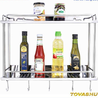 Kệ nhà bếp 4t inox sus304, kệ gia vị nhà bếp cao cấp tovashu kag-304su246