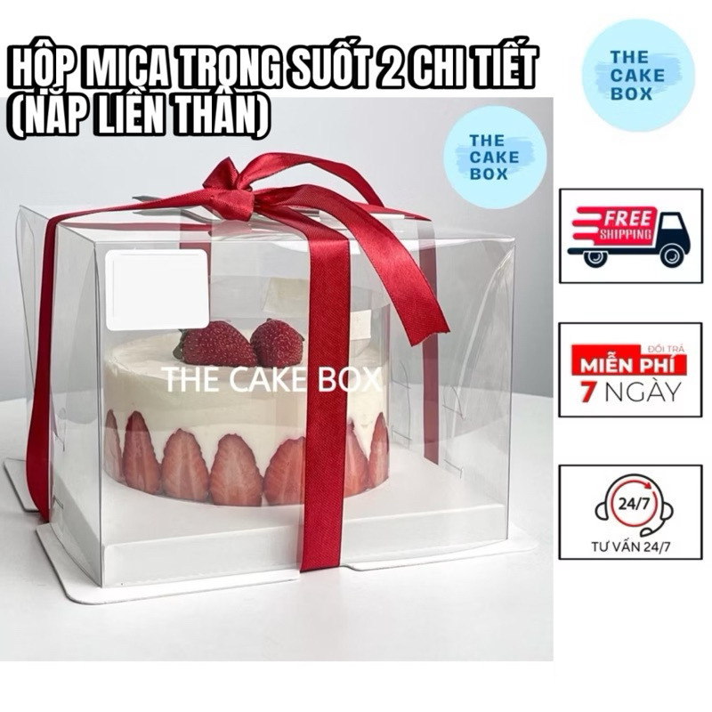 HỘP MICA TRONG SUỐT 2 CHI TIẾT ĐỰNG BÁNH KEM - The Cake Box