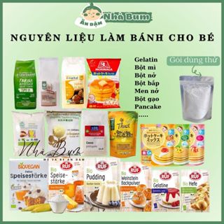 Bột hữu cơ làm bánh cho bé/ bột mì, bắp, năng, gelatin, pudding, nếp, nở, men nở, đường, Nhà Bum