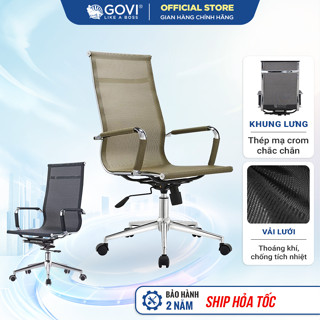 Ghế xoay văn phòng Apollo AP01A lưng lưới, chân thép mạ crom chắc chắn, bảo hành 2 năm