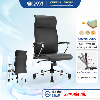 Ghế giám đốc GOVI Titan T12 Da Microfiber sang trọng, bảo hành 3 năm