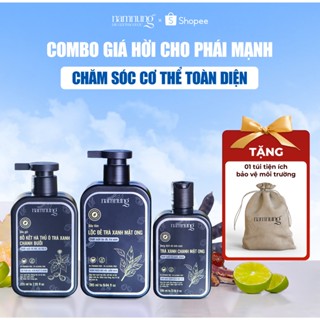 (Mua 1 tặng 1) Combo dầu gội và sữa tắm kèm dung dịch vệ sinh thảo dược NAMNUNG bản dành cho nam tặng 1 túi tiện ích