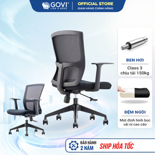 Ghế xoay văn phòng Govi R04 Lưng lưới, tay ghế chắc chắn, đệm ngồi êm ái
