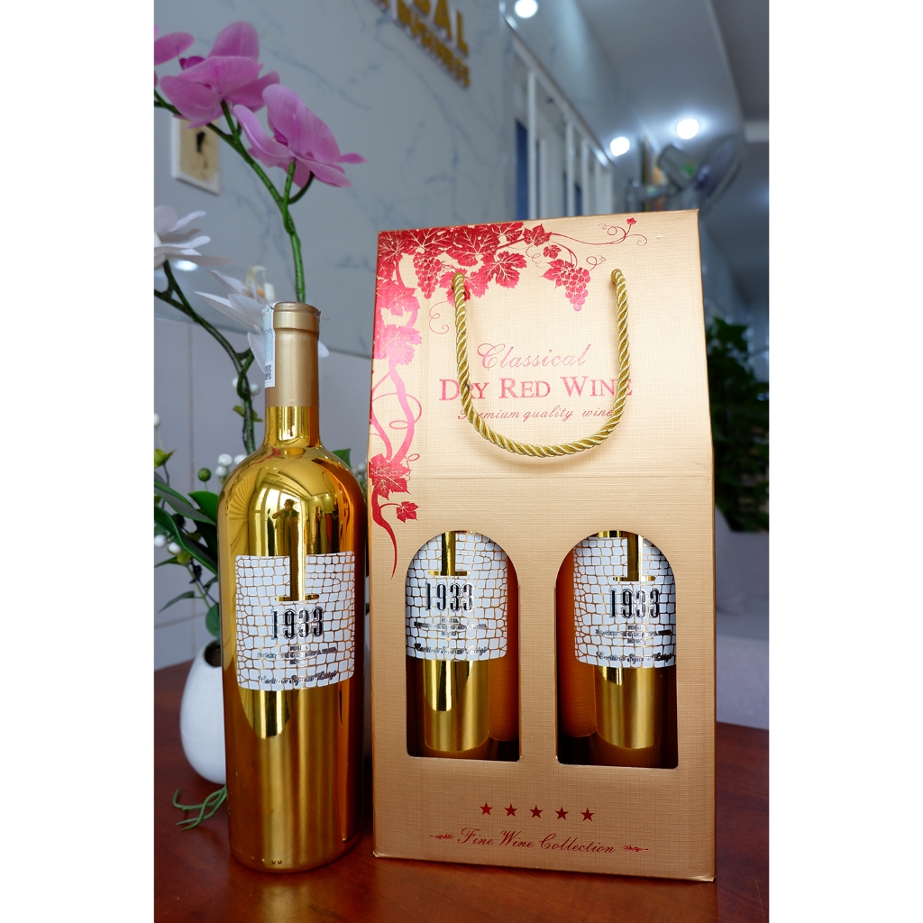 Quà tặng giá rẻ 2 chai rượu vang Ý 1933 Topaz