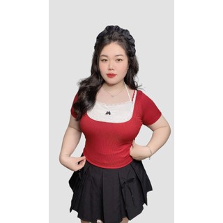 Áo thun kiểu yếm trắng tiểu thư nữ bigsize 60-90kg - A39