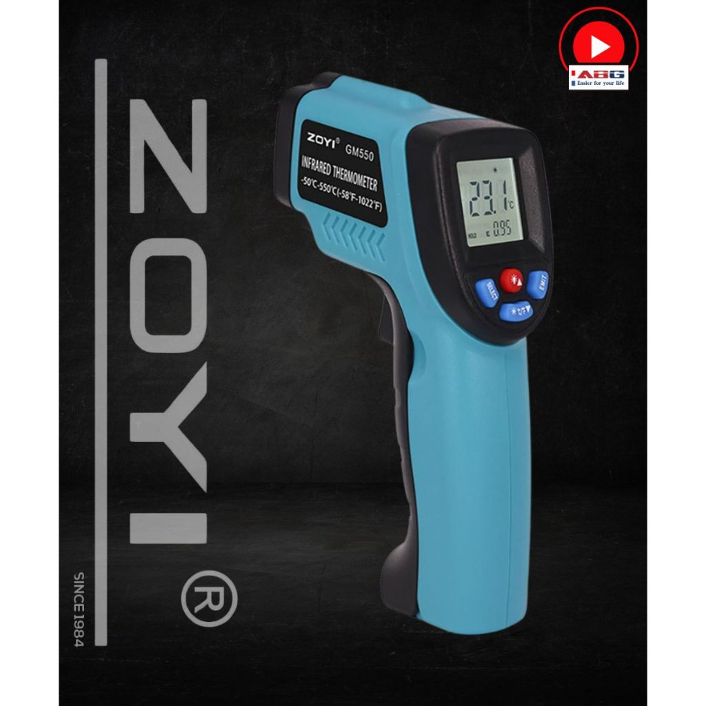 ZOYI_Súng Bắn Nhiệt Độ Lazer Từ Xa Zoyi GM550 Đo Nhiệt Độ Tới 550 Độ Khoảng Cách 12:1 - Chính Hãng