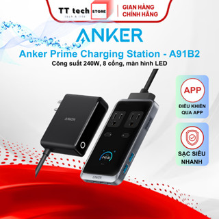 Trạm sạc nhanh Anker Prime 240W 8in1- A91B2, 140W Type-C, màn hình LED, điều khiển qua APP