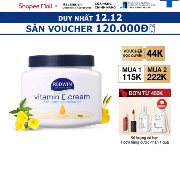Kem Dưỡng Ẩm Redwin Vitamin E Cream 300g Úc , Giúp Dưỡng Da Mặt Và Body Hết Khô, Nứt Nẻ , Mềm Mịn