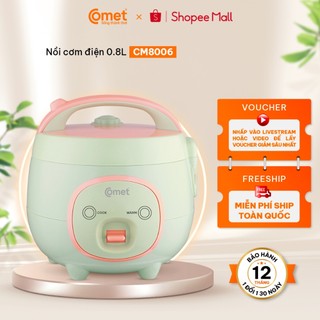  Có hỏa tốc TPHCM   Nồi cơm điện mini 0,8L nắp gài COMET - CM8006 