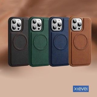 Ốp lưng da iPhone 17 Pro 17 Pro Max 16 Pro 16 Pro Max 15 14 hiệu X-level, hỗ trợ sạc không dây