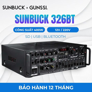 Amply Karaoke Bluetooth Gunssi Sunbuck 326BT, Âm Ly Mini Bluetooth 12V/220V Cho Gia Đình, Xe Hơi, Amli nghe nhạc karaoke