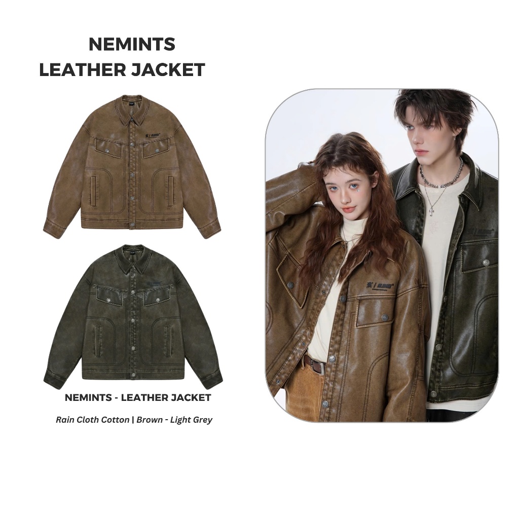 Áo khoác da NEMINTS LEATHER JACKET Varsity Unisex Local Brand