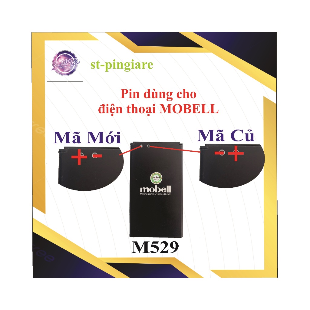 Pin Mobell M529 ( Zin Hãng mơi 100% ) có 2 mã pin