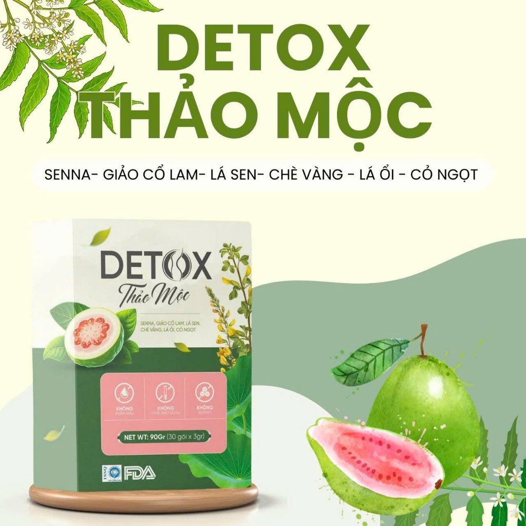 Trà detox lá ổi Thảo Mộc body Giảm Cân (Hỗ trợ giảm cân, nhuận tràng, đốt cháy mỡ thừa) Hộp 30 gói
