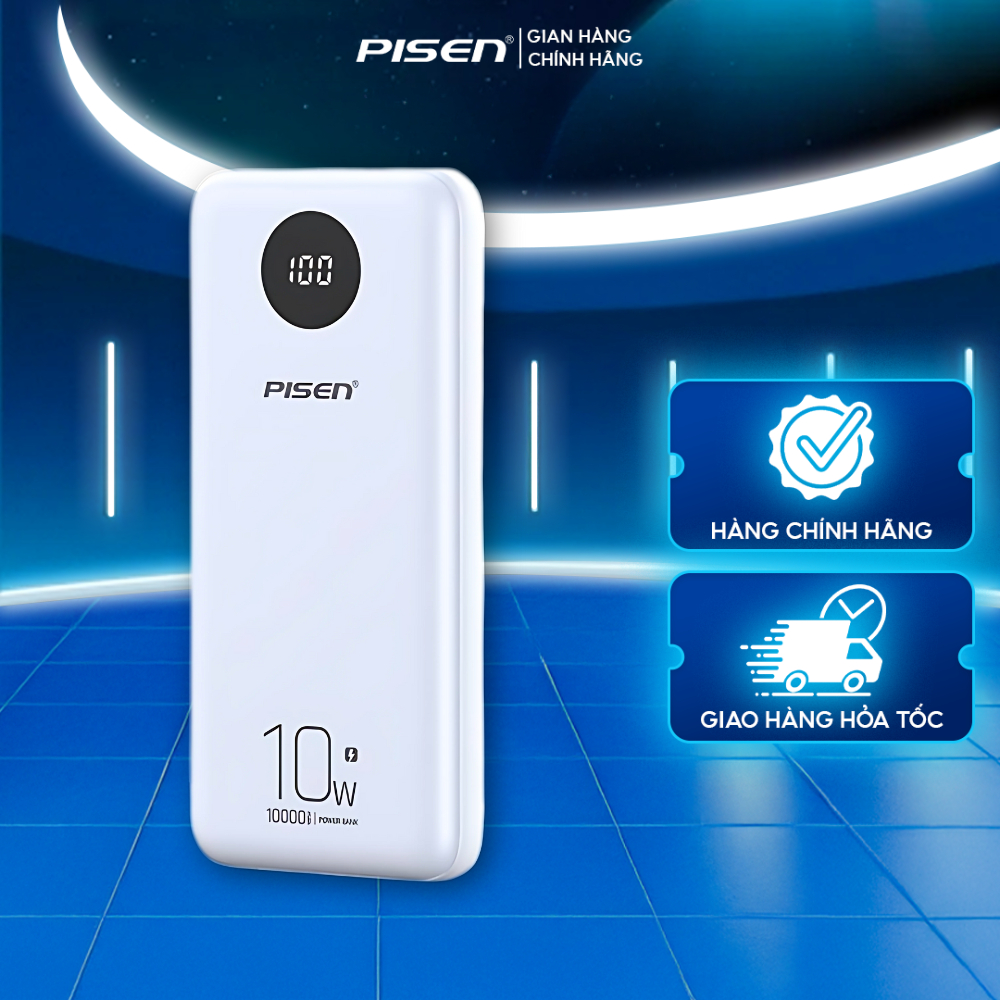 Sạc Dự Phòng Pisen Sạc Nhanh 10W 10500mAh Cổng Sạc Phù Hợp Mọi Loại Máy