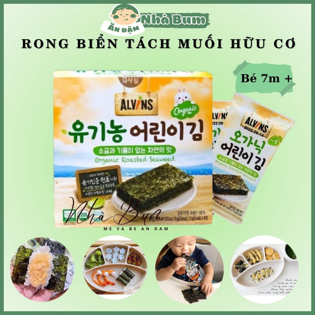 [Date 10/2026] Rong biển hữu cơ tách muối Hàn Quốc Alvins