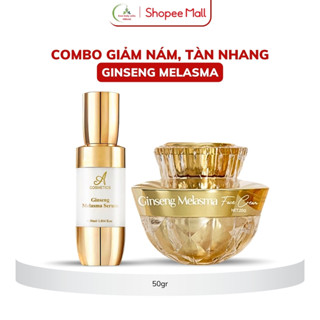 Combo Kem Face Nám Nhân Sâm và Serum Nám Nhân Sâm A Cosmetics 50g, Dưỡng Trắng, Giảm Nám, Tái Tạo Da