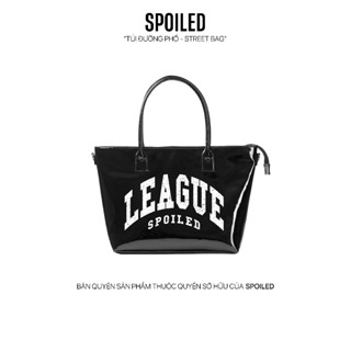 Túi Tote SPOILED cỡ lớn League Da PU cao cấp / Đen bóng