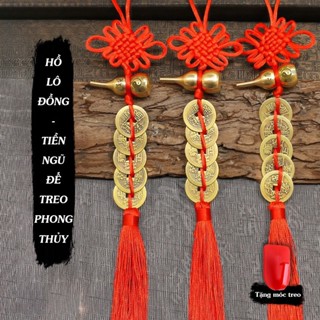  Dây đồng xu ngũ đế hồ lô đồng treo phong thủy decor mang lại may mắn tài lộc xua tà khí 