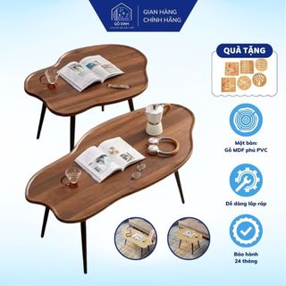  Bàn sofa bàn trà GỖ XINH bàn cafe gỗ MDF dày dặn chắc chắn chân gỗ tự nhiên chịu tải tốt bàn decor phòng hình đám mây 