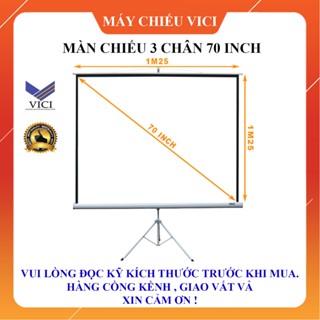 Màn Chiếu 3 Chân 70inch - 1m25 x 1m25. Màn chiếu phim di động bé nhất, bỏ oto được. Chính hãng
