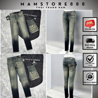 Quần Jean Nam Đôn Chề In Hình Ở Túi Sau Cực Đẹp . Quần Bò Nam Đôn Chề Dáng Chuẩn Mới Nhất