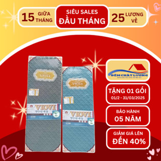 Đệm bông ép Tuấn Anh Viovi vải satin lụa chần thoáng mát nâng đỡ tối ưu bông xanh nano kháng khuẩn